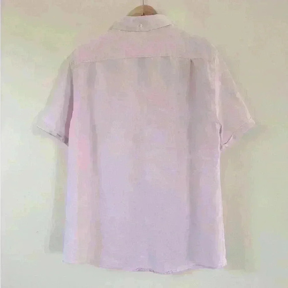 Onia Men Short Sleeve Linen Shirt Size L‎ - Picture 2 of 4